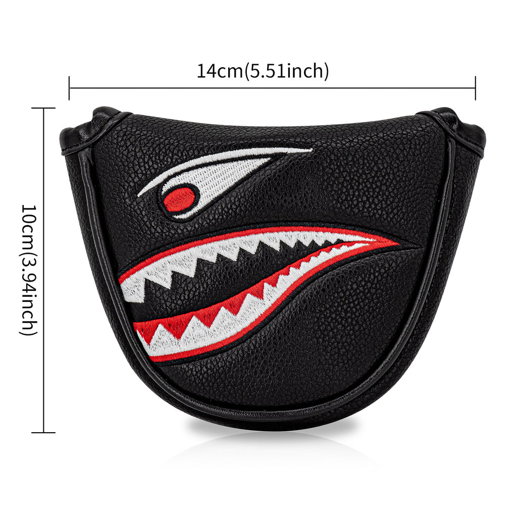 Shark Golf Club Mallet Putter Head Cover Leather Golf Clubs Headcovers