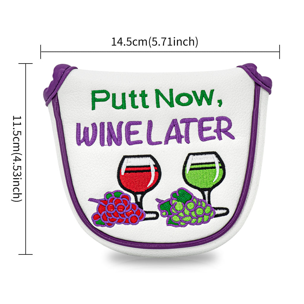 Fruit embroidery Golf Mallet Putter Cover Square Mallet Putter Cover with Strong Magnetic Closure