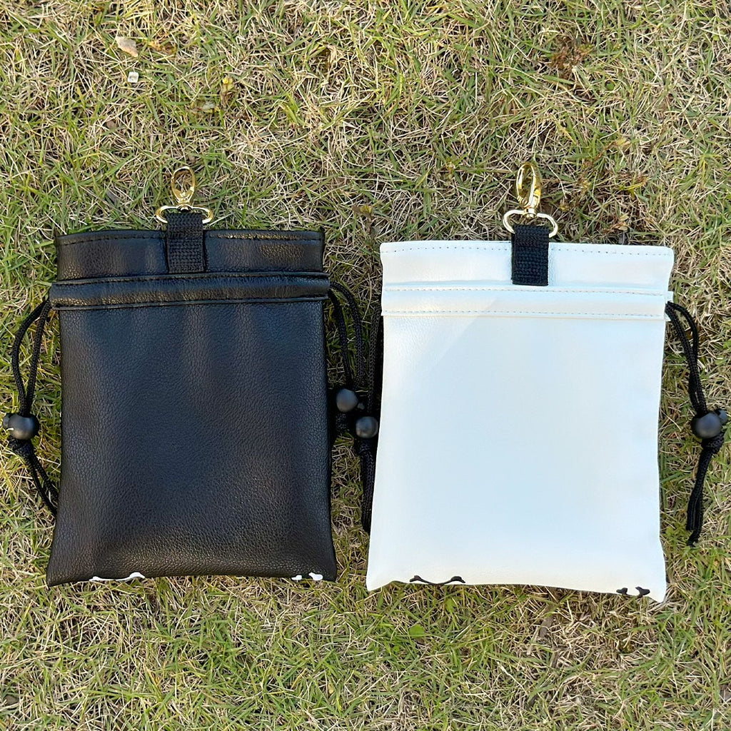 Golf Pouch tee black and white skull pattern for Men Women