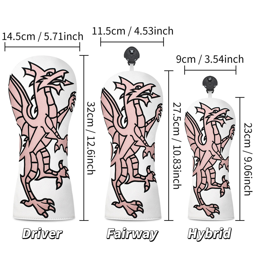 Coolest Golf Head Covers Welsh Dragon Embroidery for All Brand