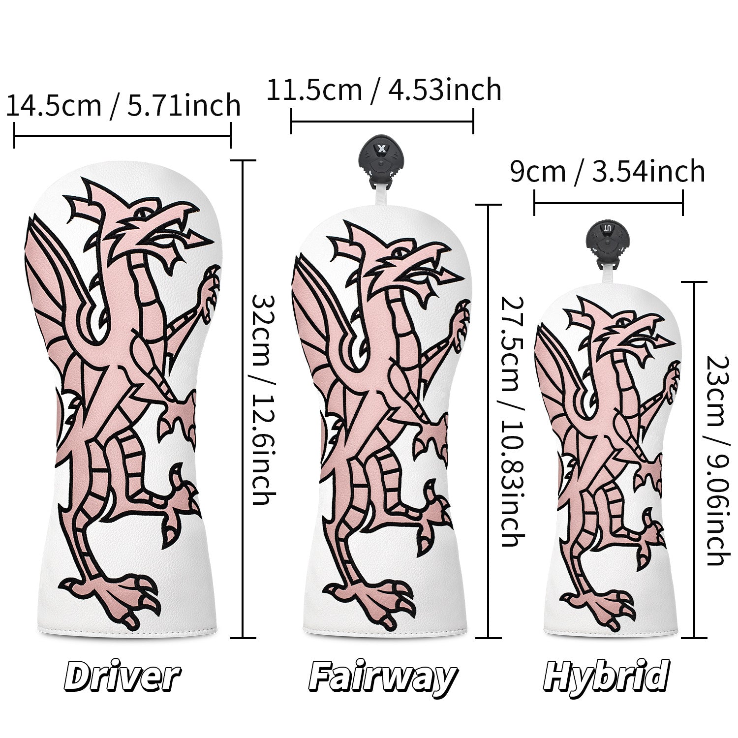 Coolest Golf Head Covers Welsh Dragon Embroidery for All Brand