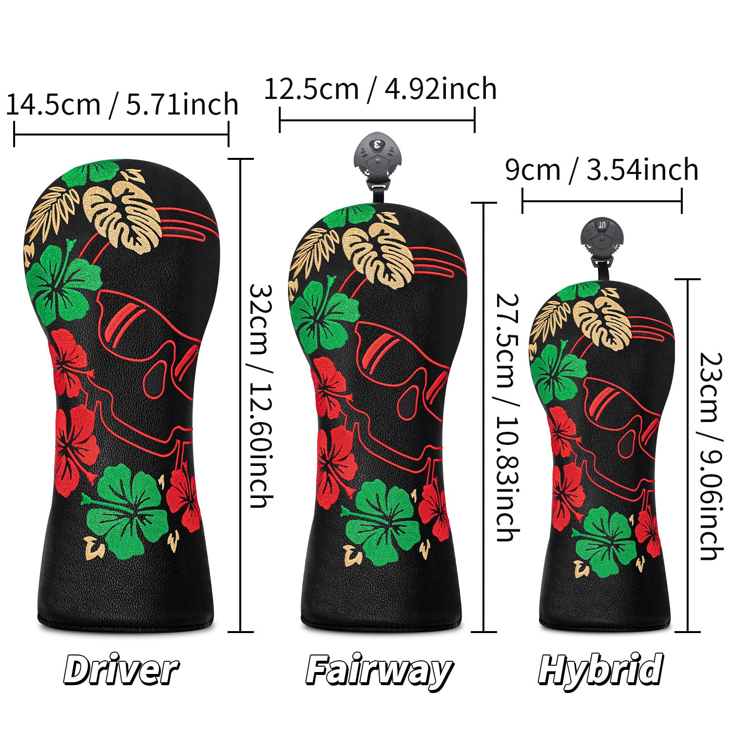 Hawaiian Tropical Floral Golf Club Head Covers