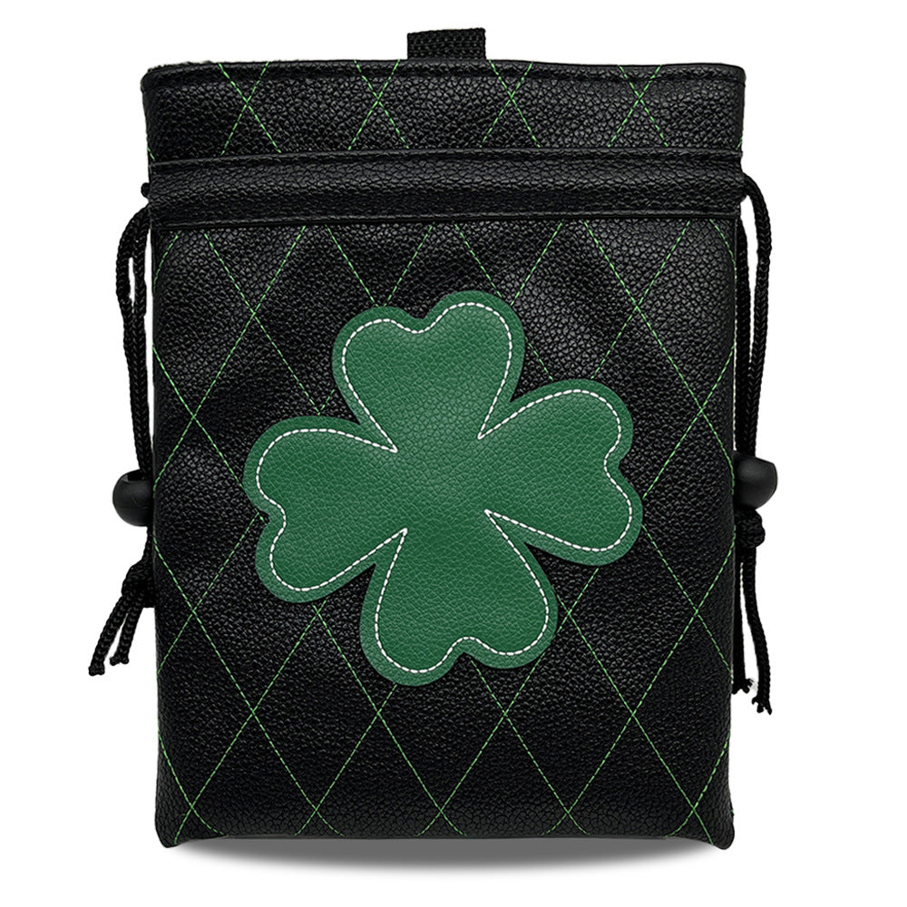 Golf Valuables Pouch,Golf Bag Pouch with Drawstrings Leather Tee Pouchs Bag