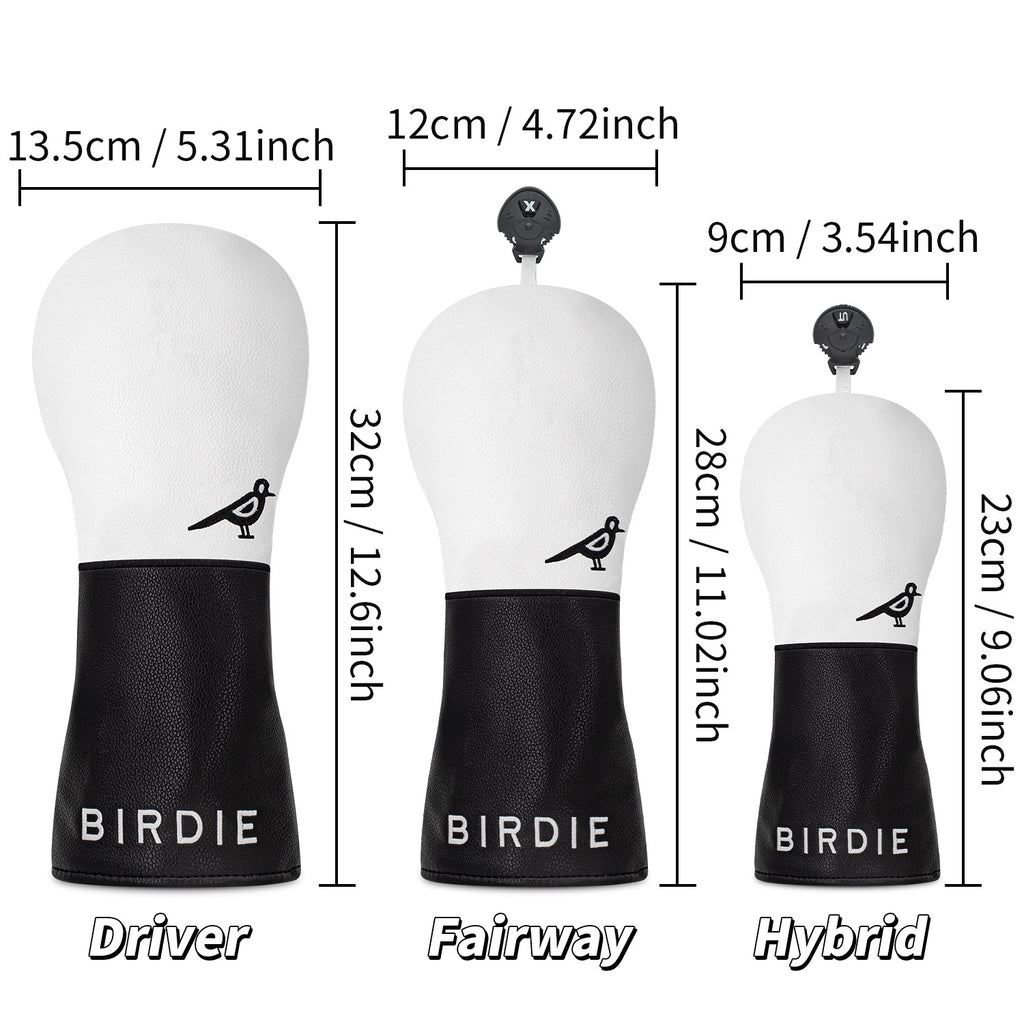 Birdie Embroidery Design Golf Club Headcovers Leather Wood Head Cover