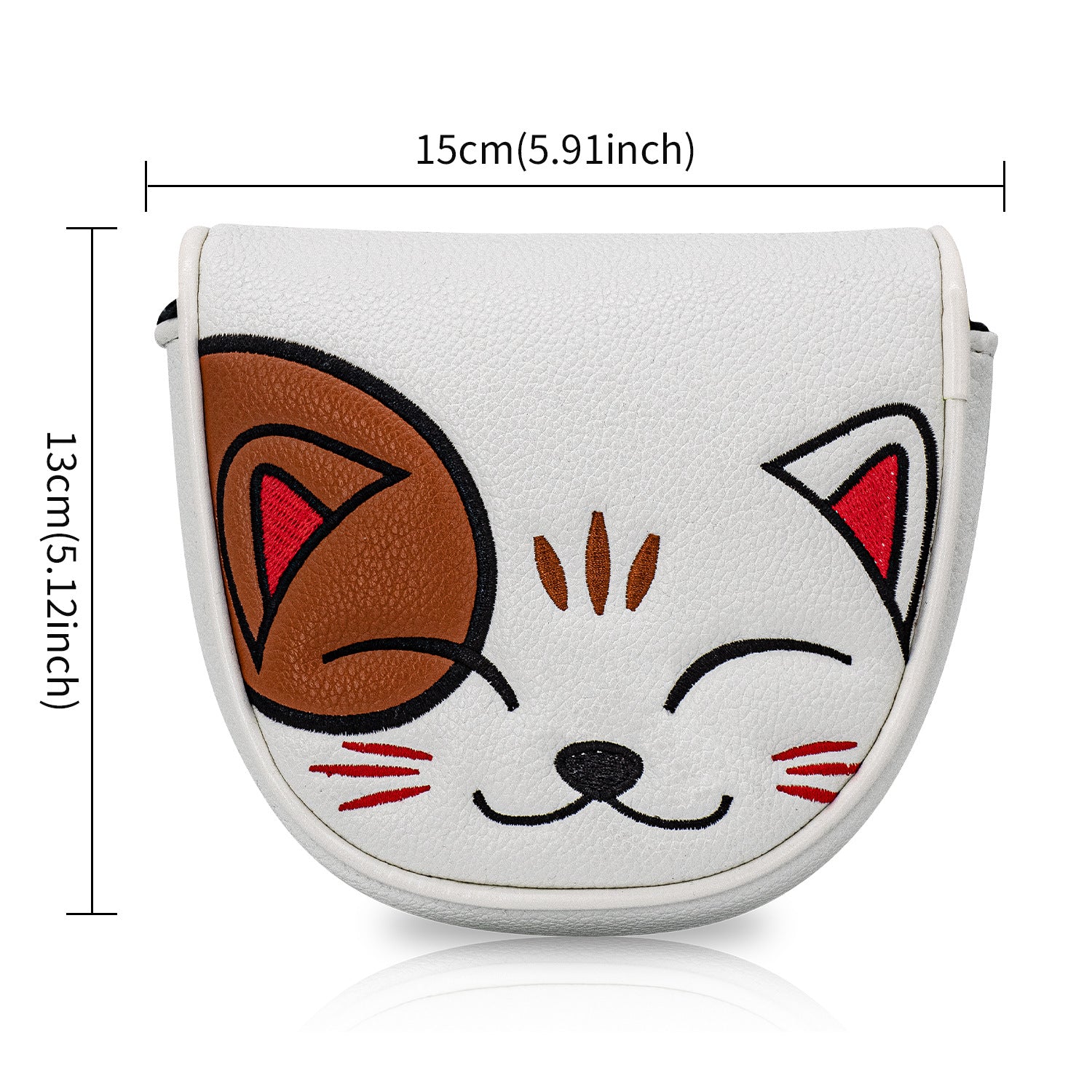 Golf Kitty Head Cover Golf Club White Leather Headcovers