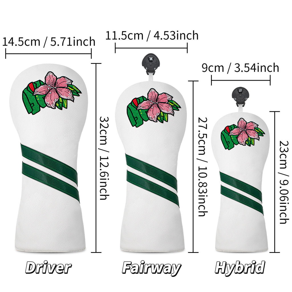 Cherry Blossom Embroidered Golf Head Covers for Most Brand