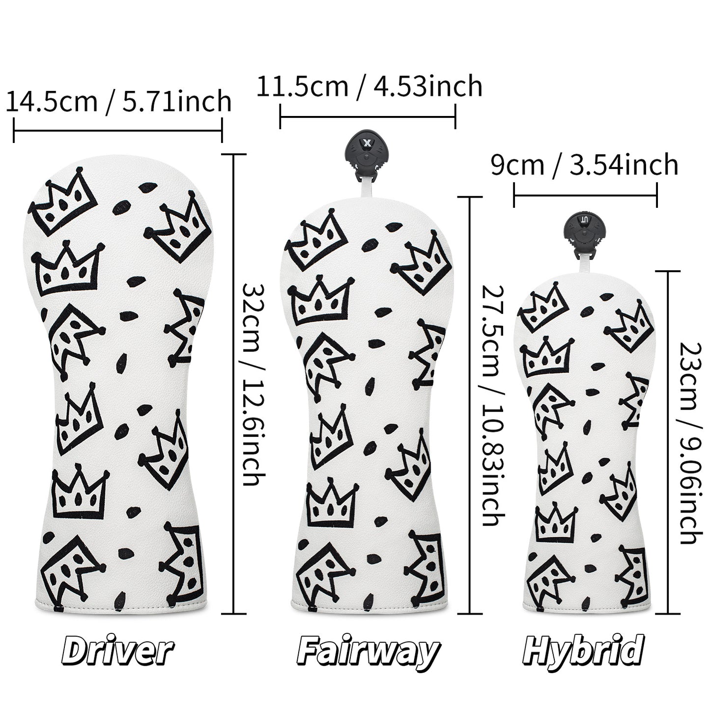 Golf Club Head Covers,4pcs or 1pc USA Golf Head Covers for Woods and Driver Fairway Hybrid - PU Leather Mallet Blade Putter for Men Women Golf Enthusiast