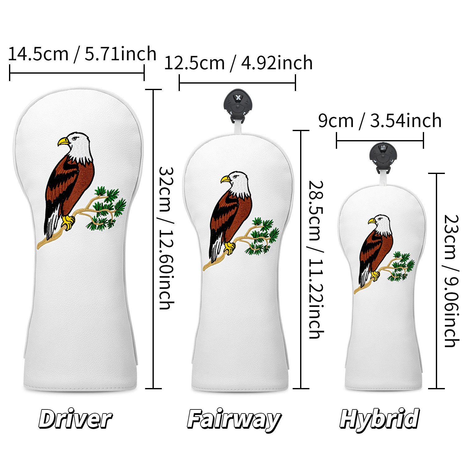Eagle Golf Club Head Covers Premium PU Leather