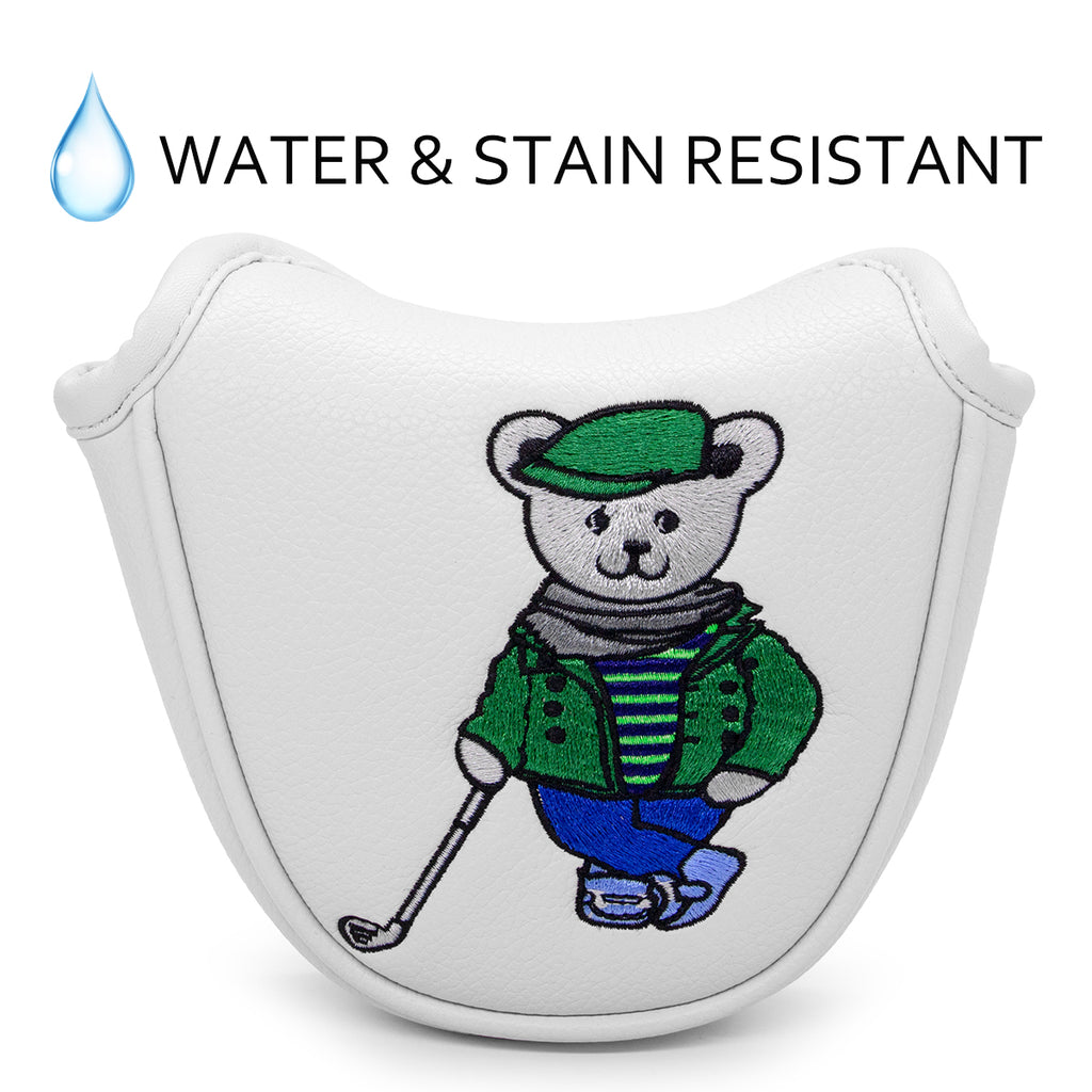 Cartoon Bear Golf Blade Cover Putter Headcover Synthetic Leather Club Protection Equipment