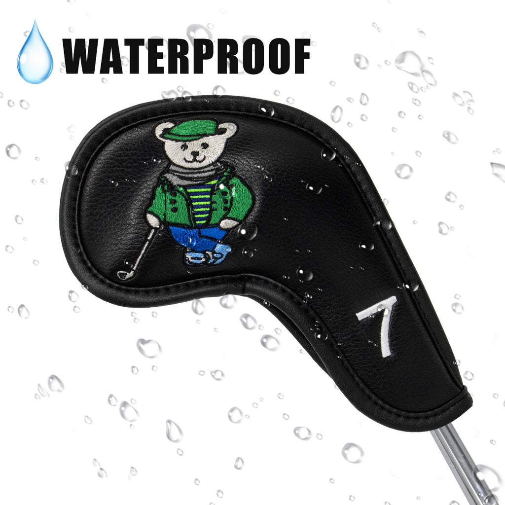 Golf Club Iron Head Covers Cartoon Bear Collection  Set of 10  Fits Most Clubs
