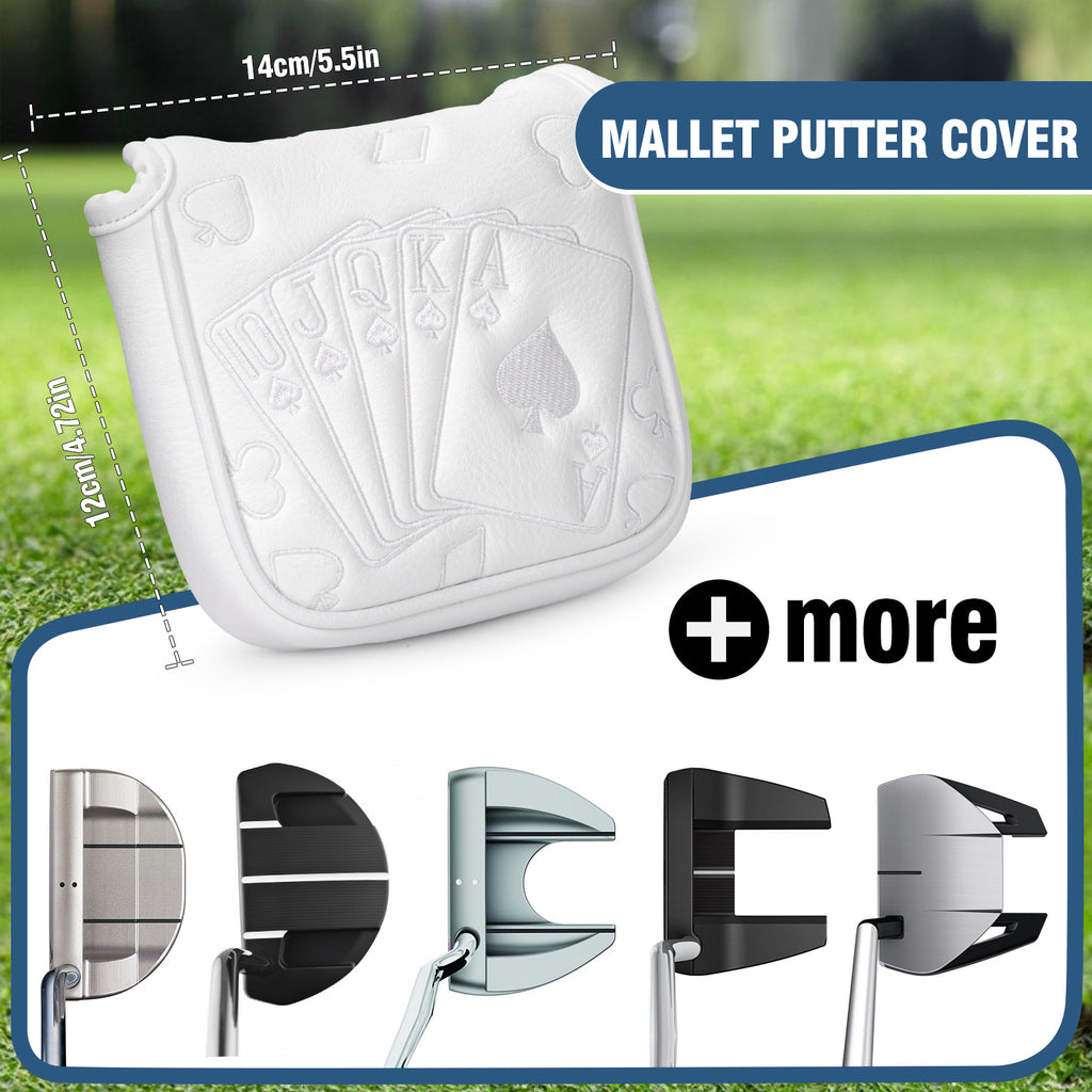 Golf Putter Covers Mallet Putter Headcovers Poker Golf Headcover with Magnetic Closure
