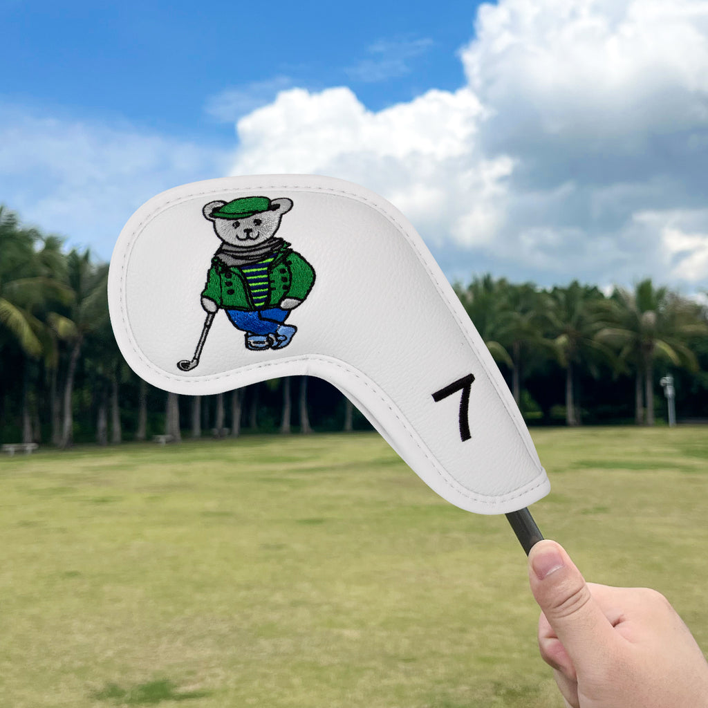 Golf Club Iron Head Covers Cartoon Bear Collection  Set of 10  Fits Most Clubs