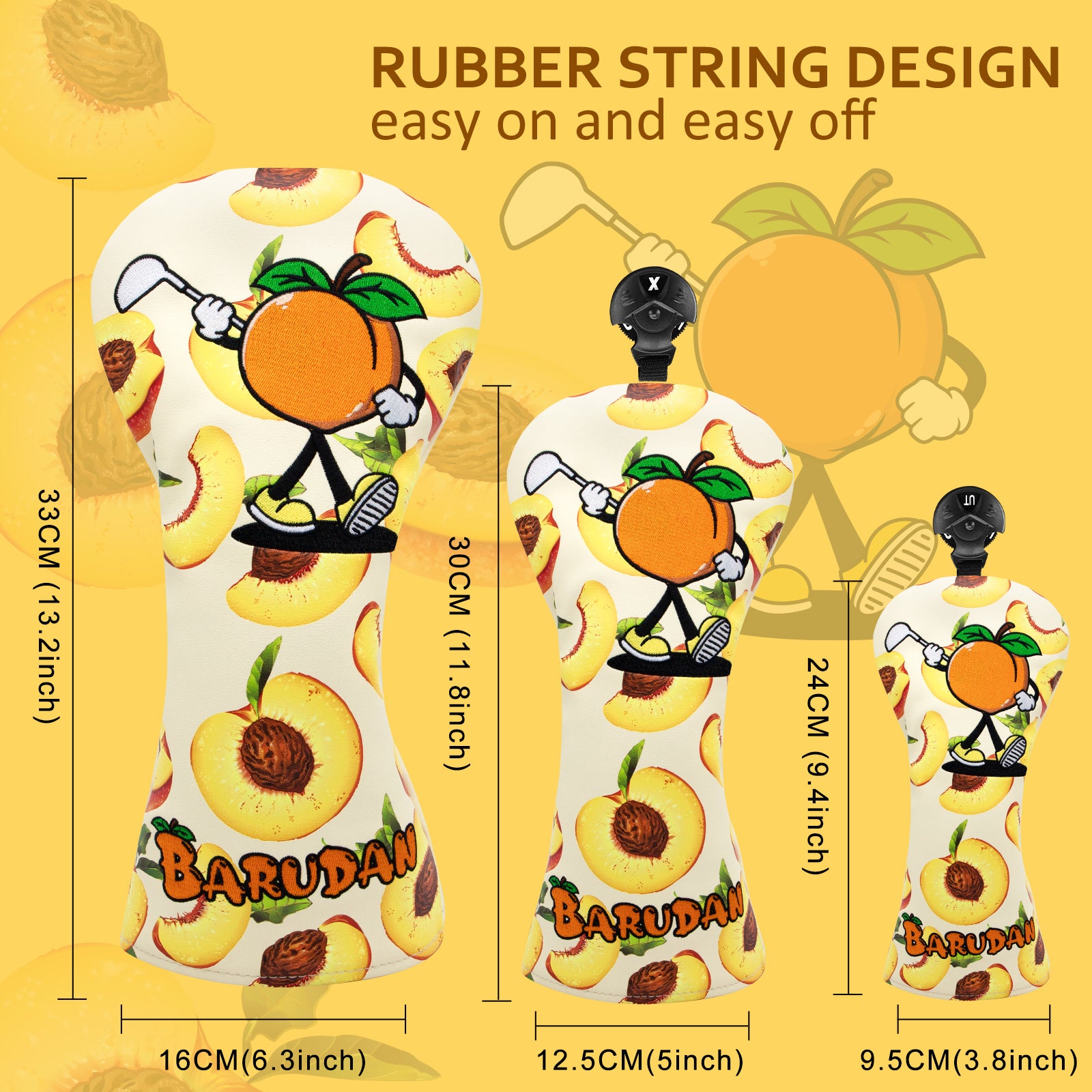 Cartoon Peach Golf Club Headcover