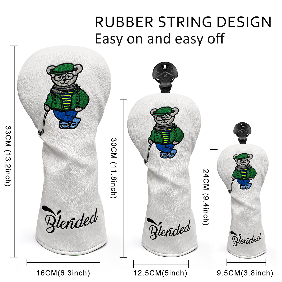 Little Bear Embroidery Funny Golf Covers Premium for All Brand