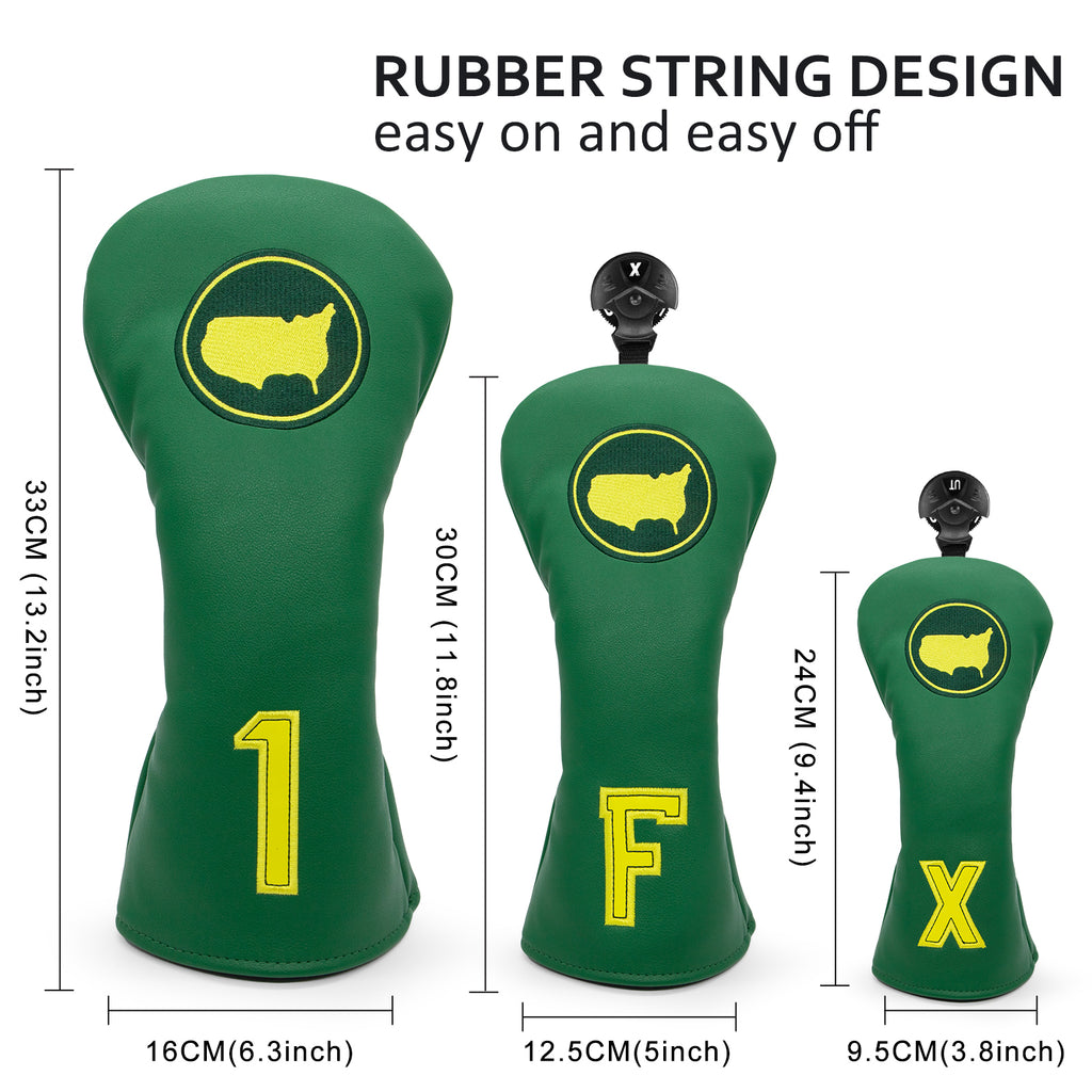 Classic Masters Style Augusta Green Golf Club Head Covers