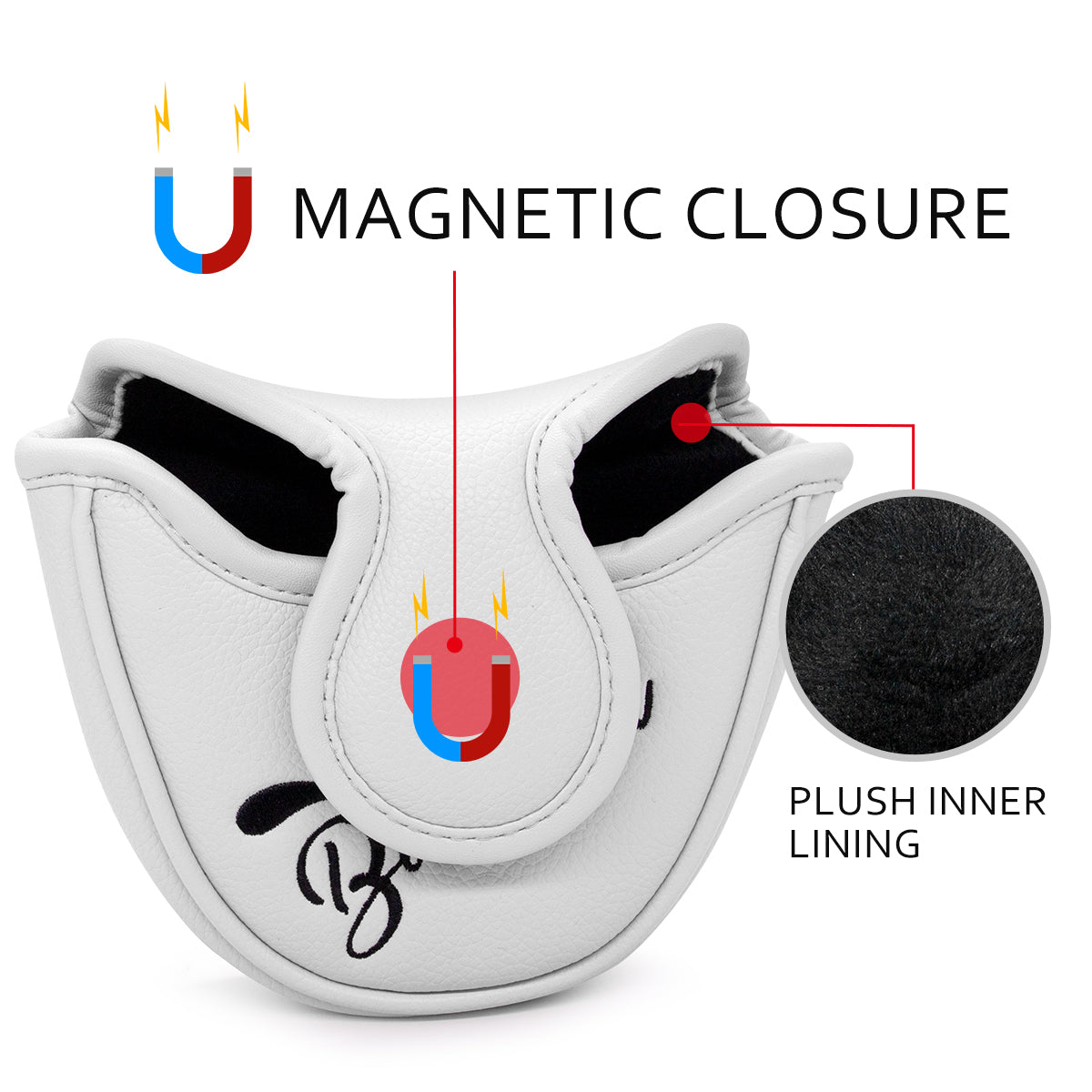 Cartoon Bear Golf Blade Cover Putter Headcover Synthetic Leather Club Protection Equipment