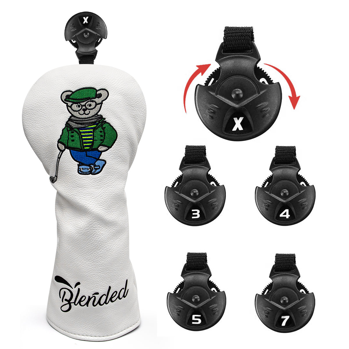 Little Bear Embroidery Funny Golf Covers Premium for All Brand