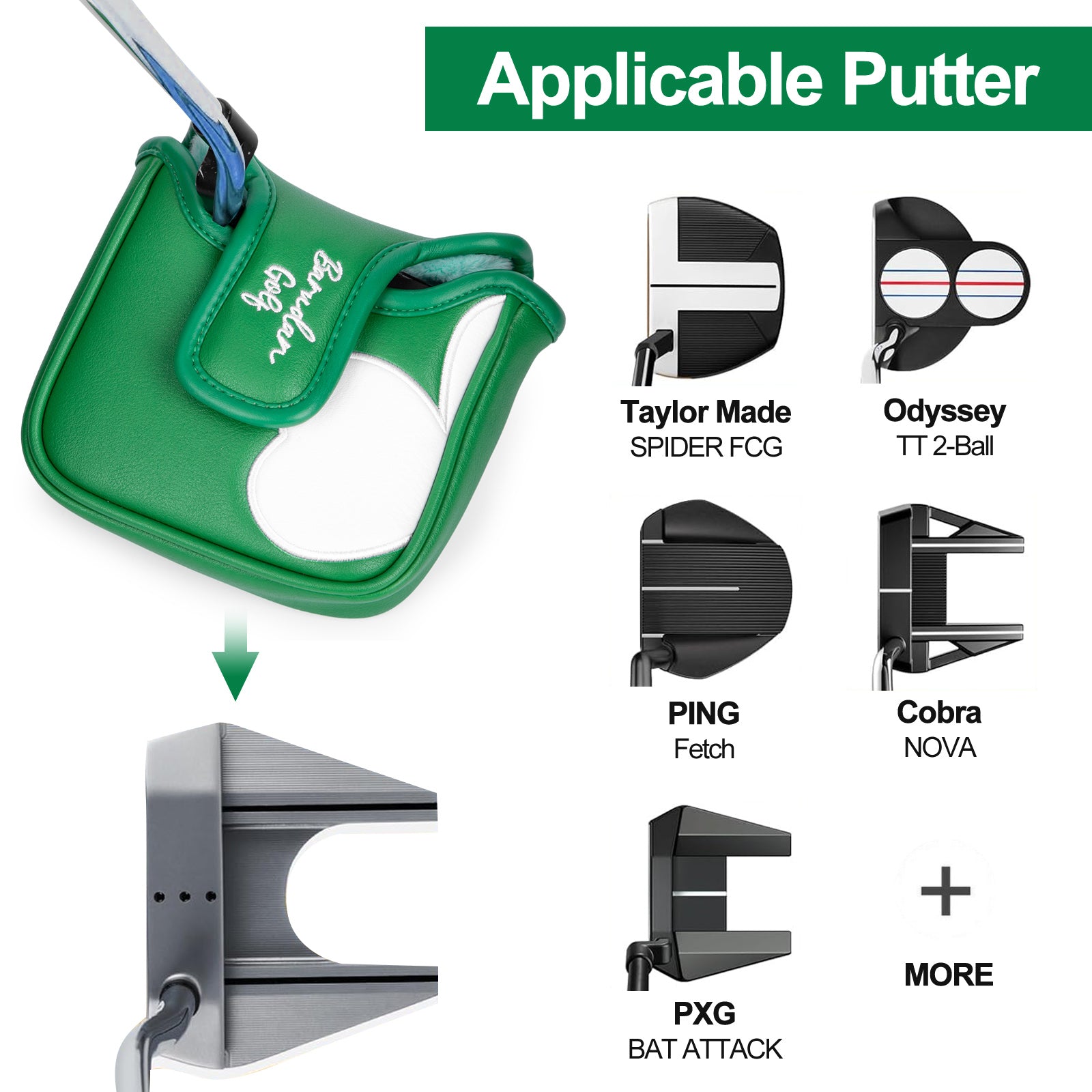 Crocodile cartoon theme golf putter headcovers