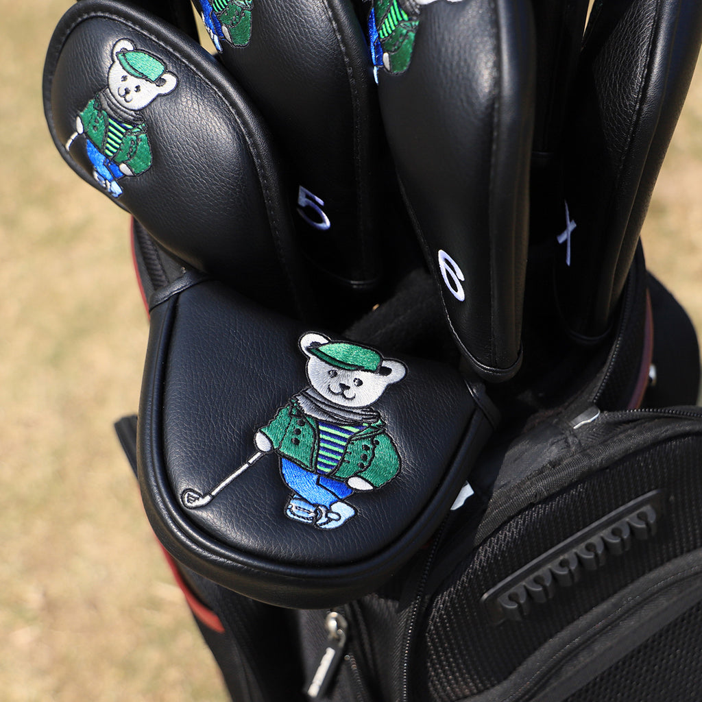 Cartoon Bear Golf Blade Cover Putter Headcover Synthetic Leather Club Protection Equipment