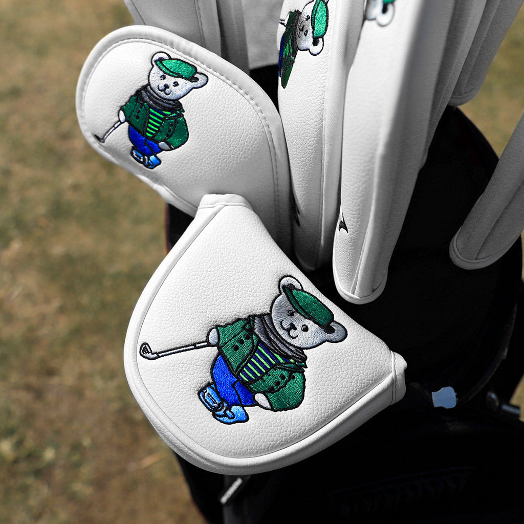 Cartoon Bear Golf Blade Cover Putter Headcover Synthetic Leather Club Protection Equipment