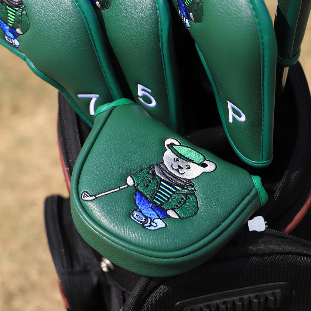 Cartoon Bear Golf Blade Cover Putter Headcover Synthetic Leather Club Protection Equipment