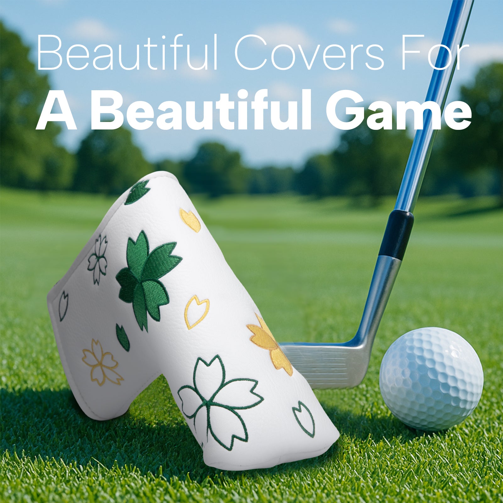 Fresh Japanese Floral Embroidery blade putter cover