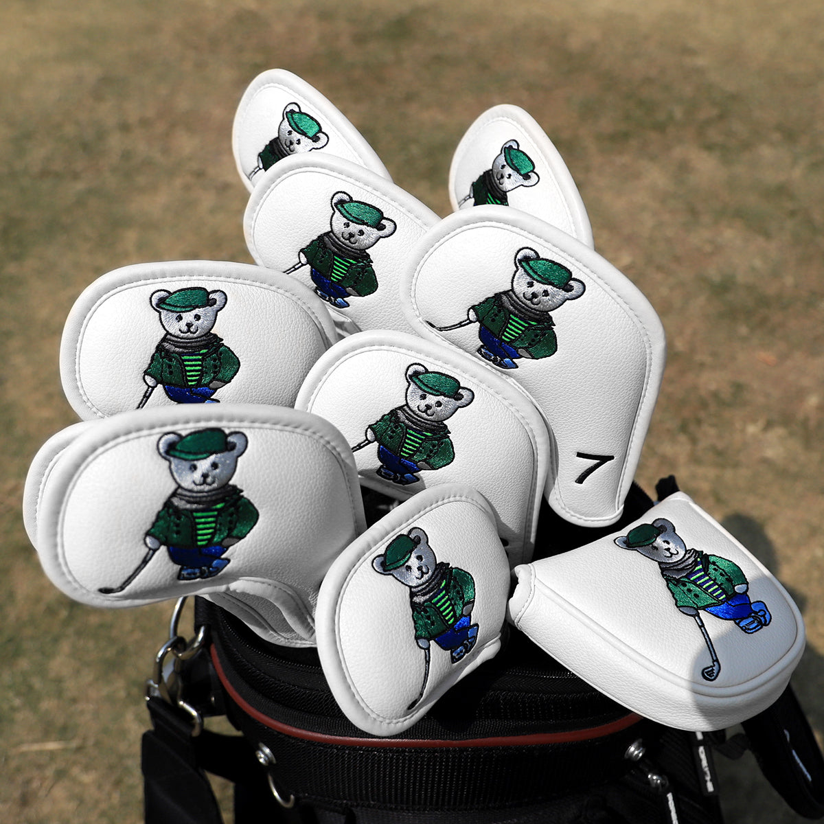 Cartoon Bear Golf Blade Cover Putter Headcover Synthetic Leather Club Protection Equipment