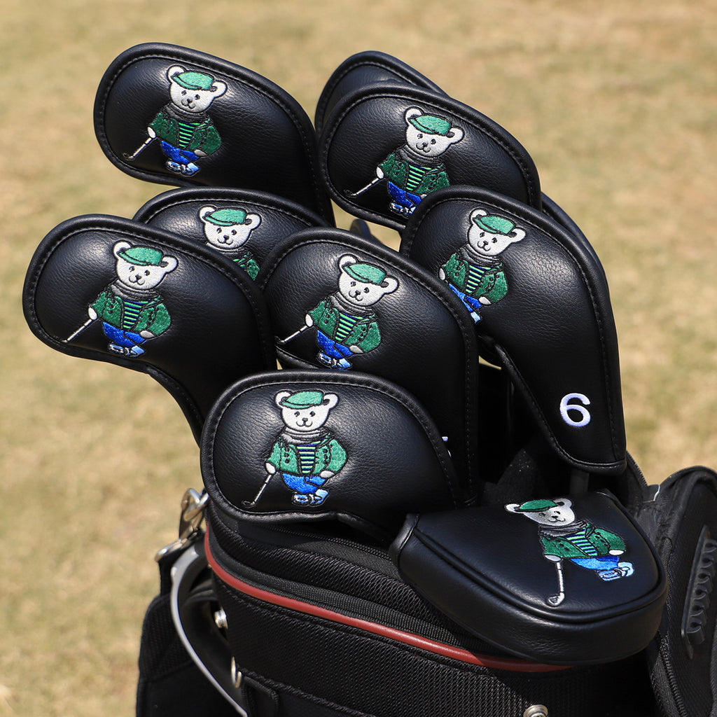 Cartoon Bear Golf Blade Cover Putter Headcover Synthetic Leather Club Protection Equipment