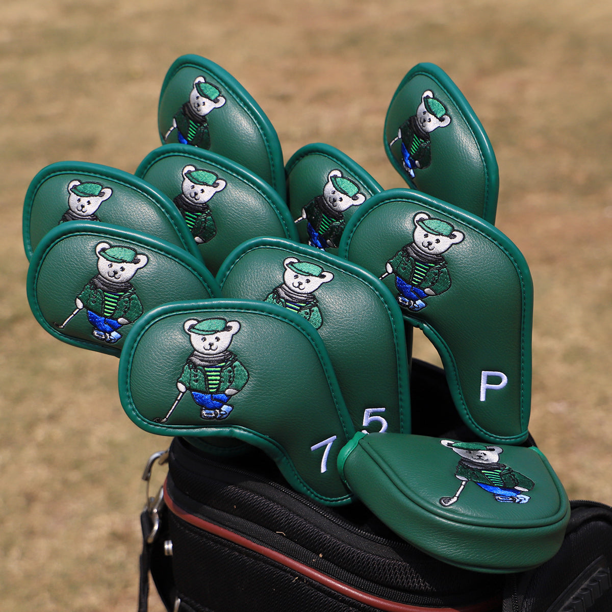 Cartoon Bear Golf Blade Cover Putter Headcover Synthetic Leather Club Protection Equipment