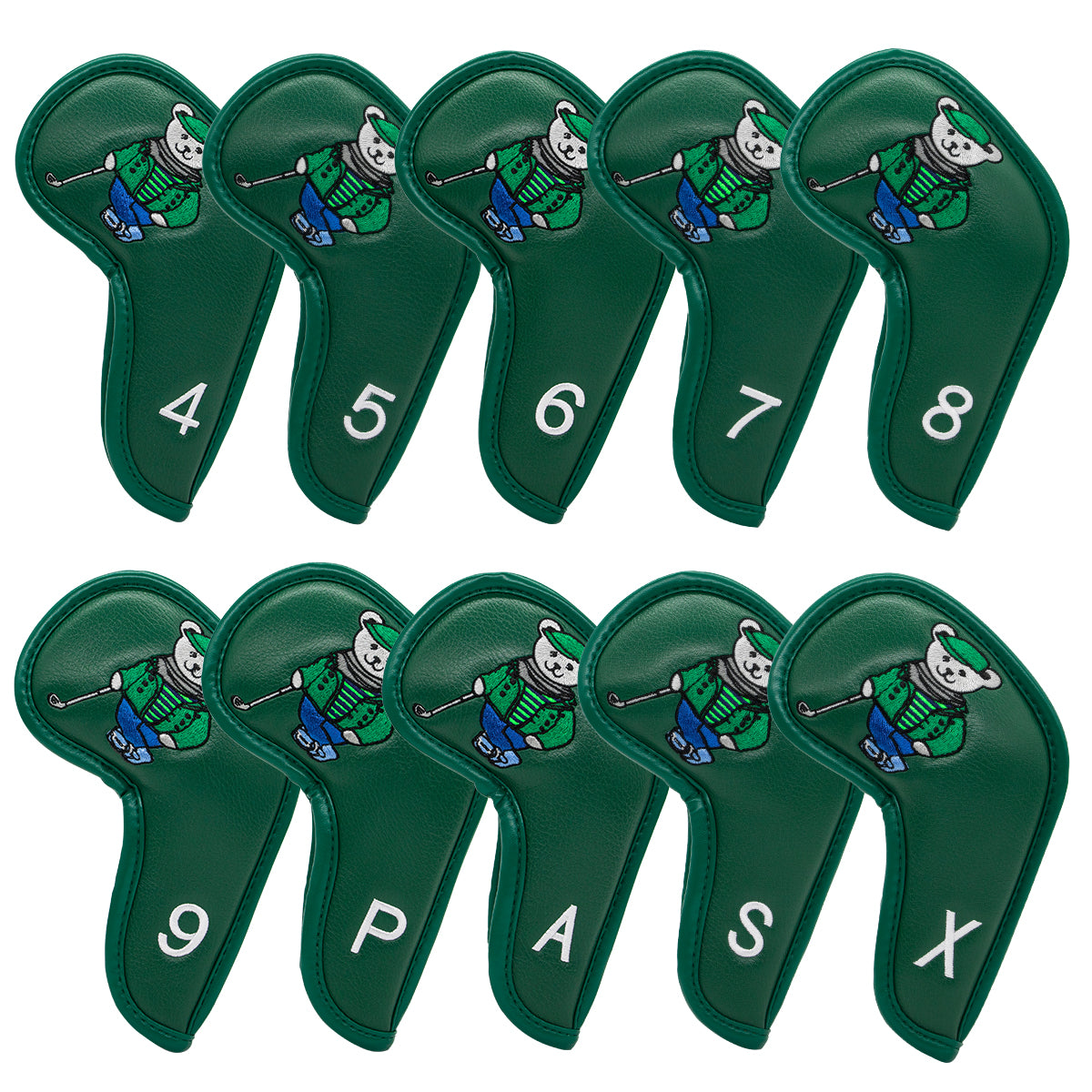 Golf Club Iron Head Covers Cartoon Bear Collection  Set of 10  Fits Most Clubs