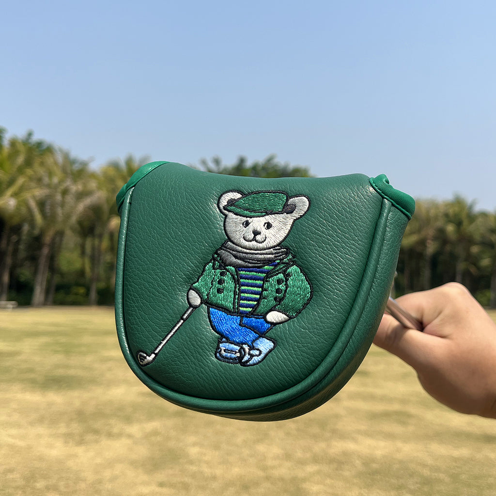 Cartoon Bear Golf Blade Cover Putter Headcover Synthetic Leather Club Protection Equipment
