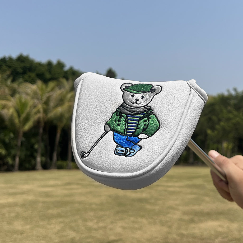 Cartoon Bear Golf Blade Cover Putter Headcover Synthetic Leather Club Protection Equipment