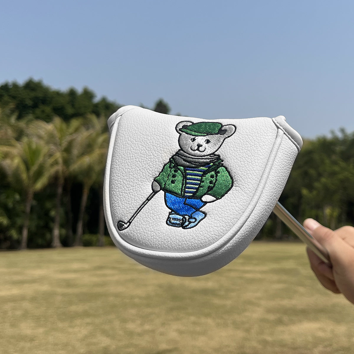 Cartoon Bear Golf Blade Cover Putter Headcover Synthetic Leather Club Protection Equipment