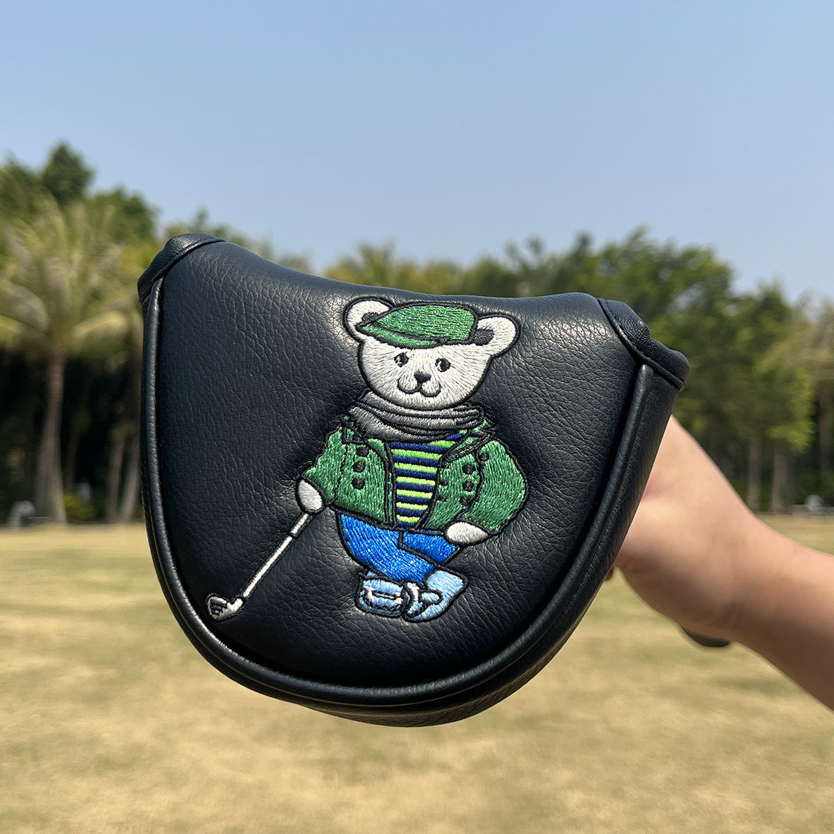 Cartoon Bear Golf Blade Cover Putter Headcover Synthetic Leather Club Protection Equipment