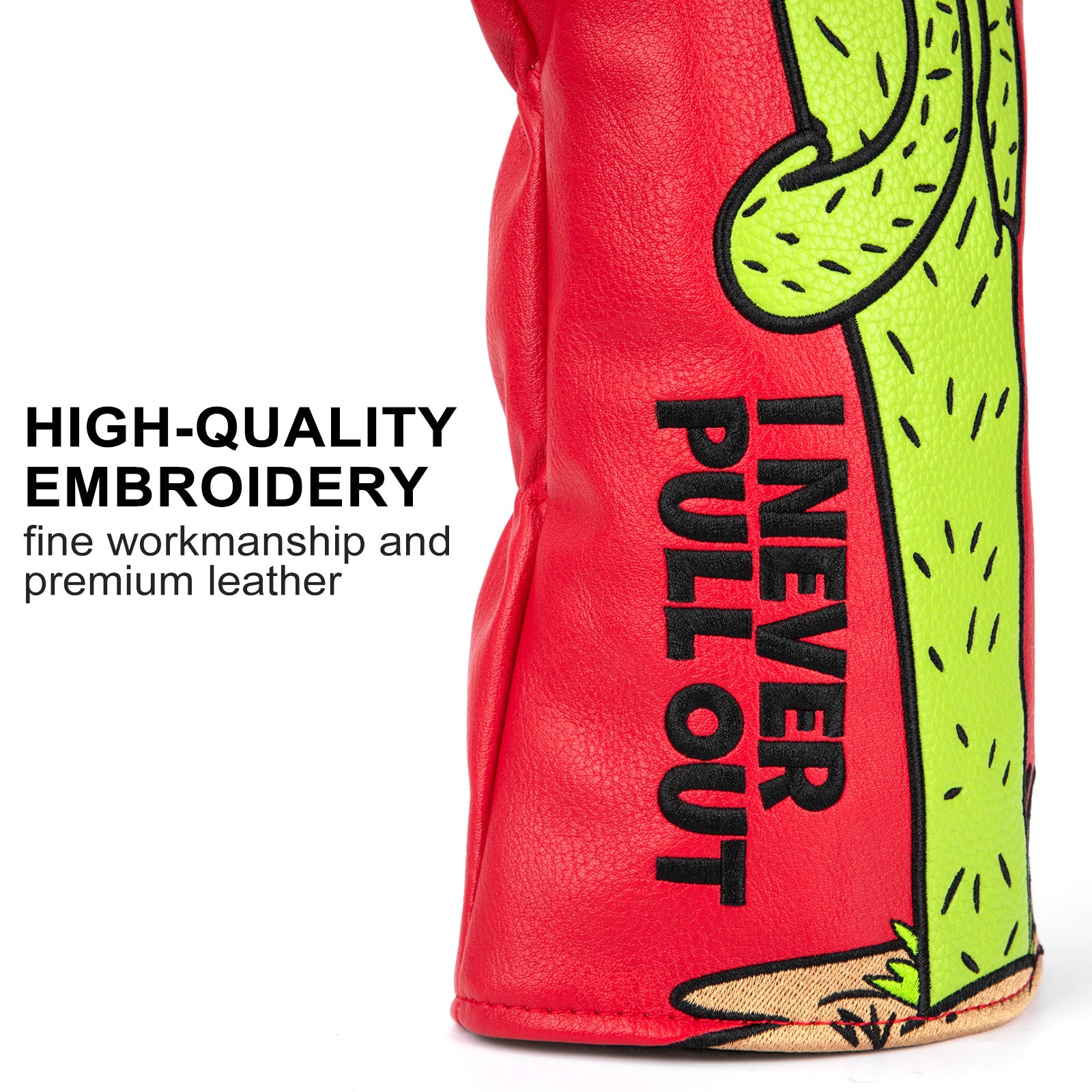 Cartoon Cactus Embroidery Funky Golf Head Covers