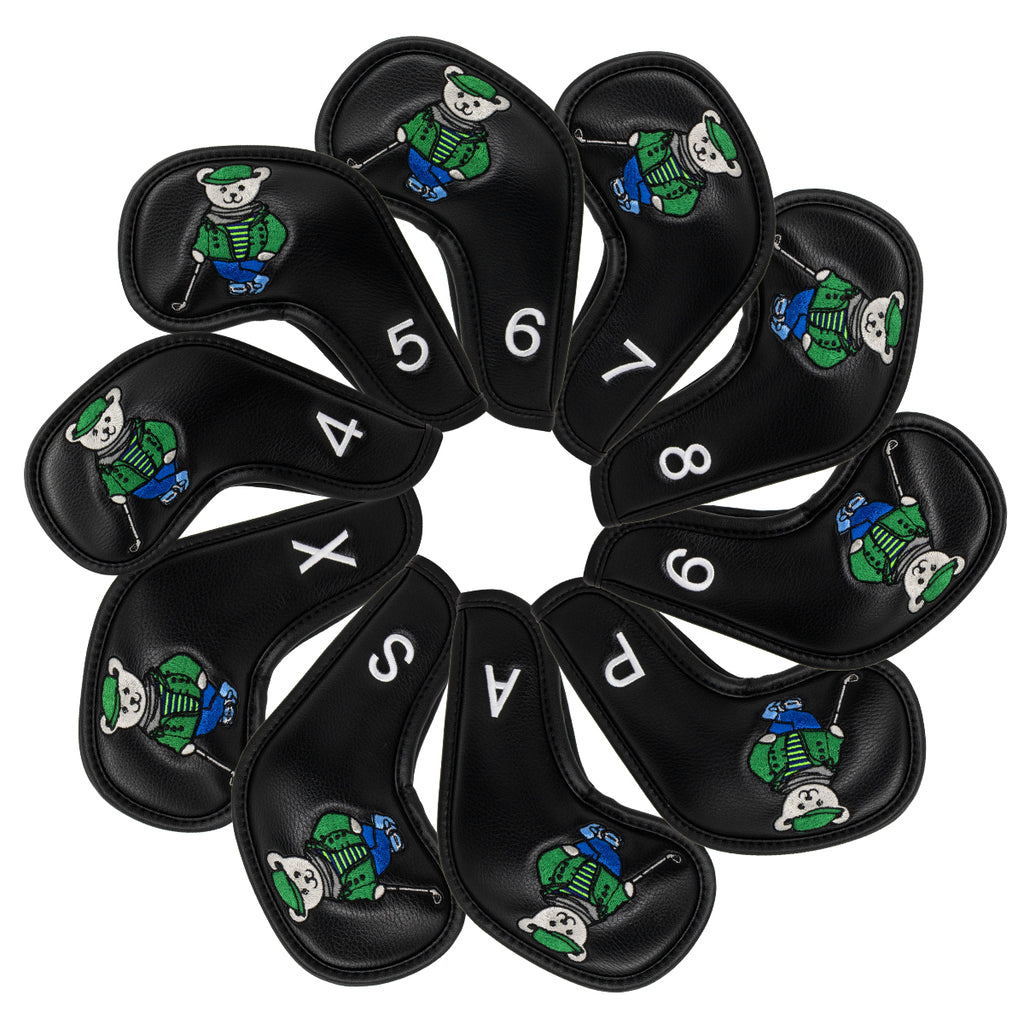 Golf Club Iron Head Covers Cartoon Bear Collection  Set of 10  Fits Most Clubs