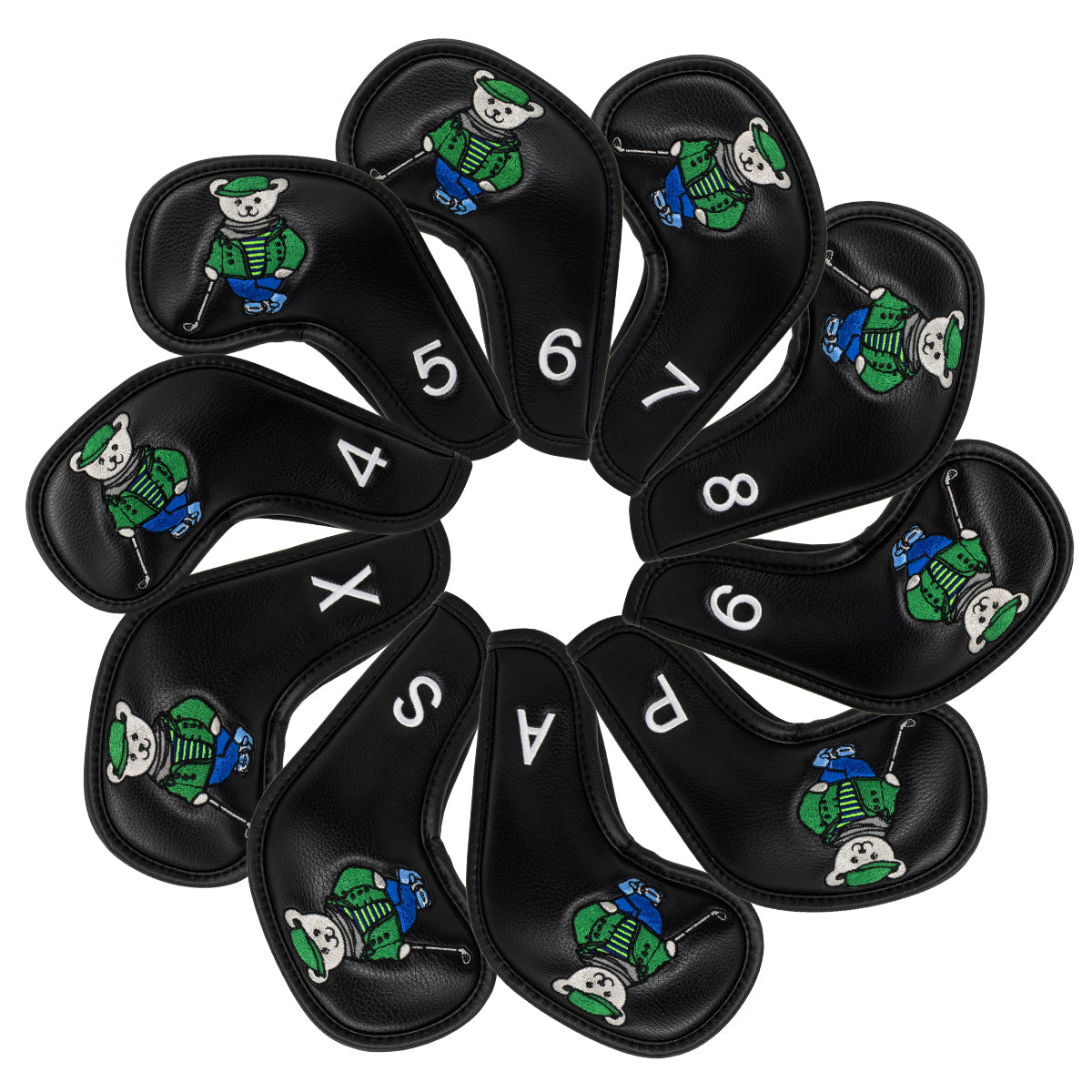 Golf Club Iron Head Covers Cartoon Bear Collection  Set of 10  Fits Most Clubs