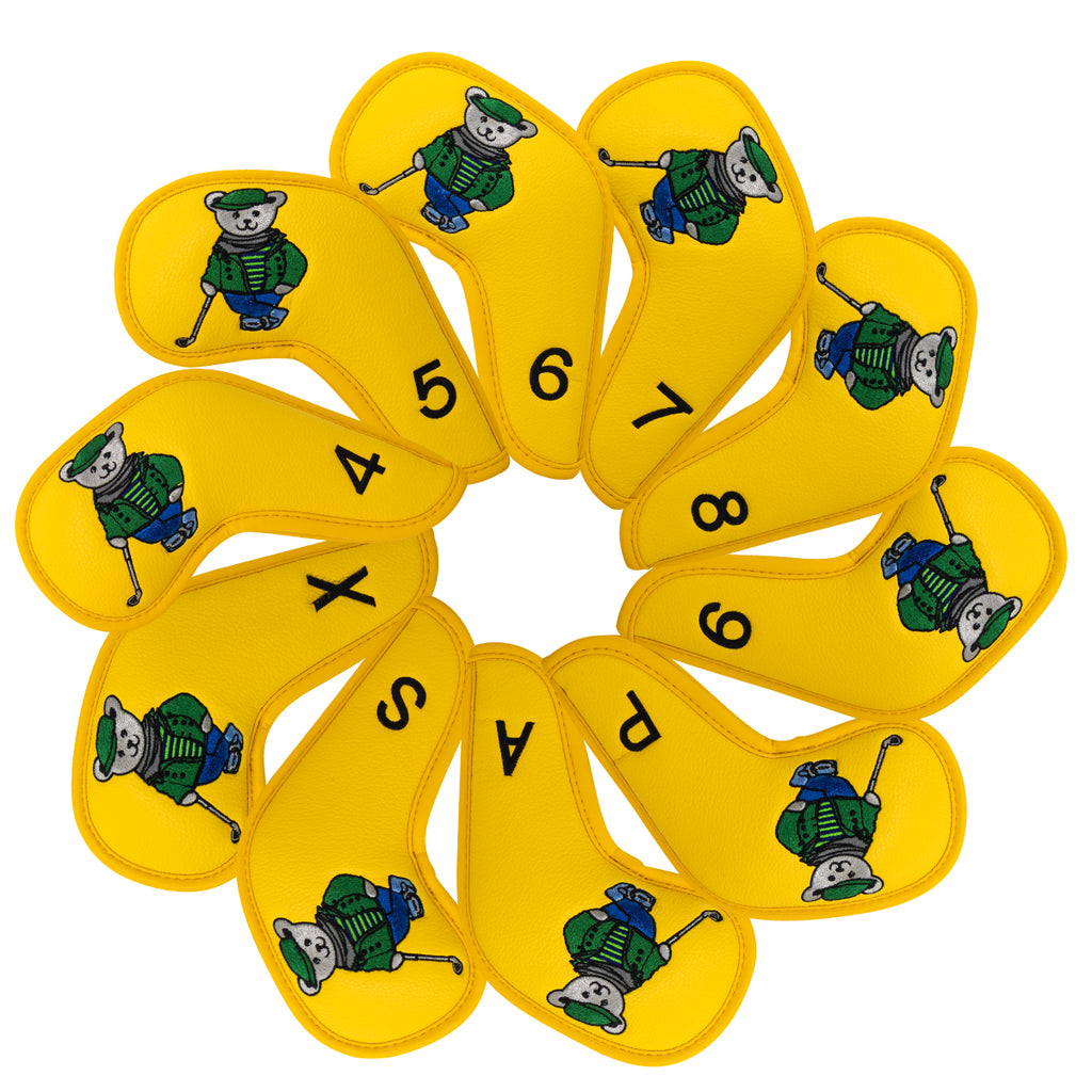 Golf Club Iron Head Covers Cartoon Bear Collection  Set of 10  Fits Most Clubs
