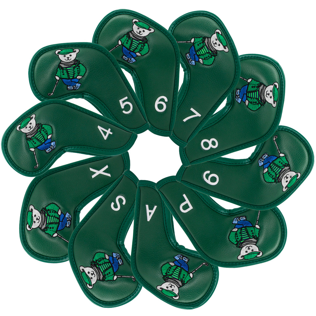 Golf Club Iron Head Covers Cartoon Bear Collection  Set of 10  Fits Most Clubs