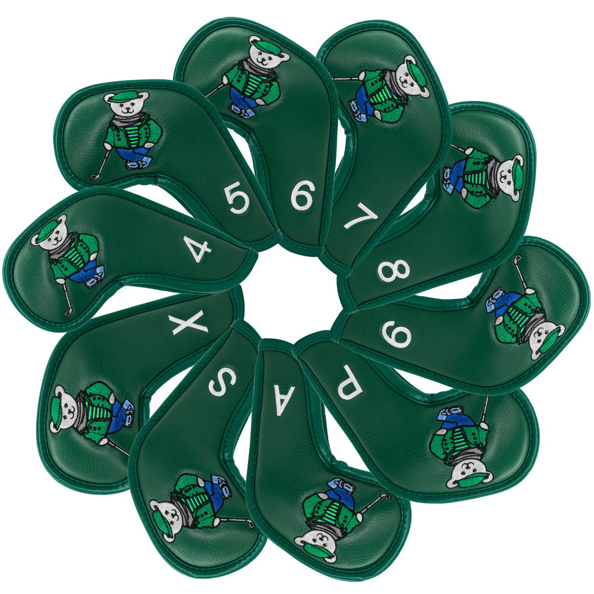Golf Club Iron Head Covers Cartoon Bear Collection  Set of 10  Fits Most Clubs