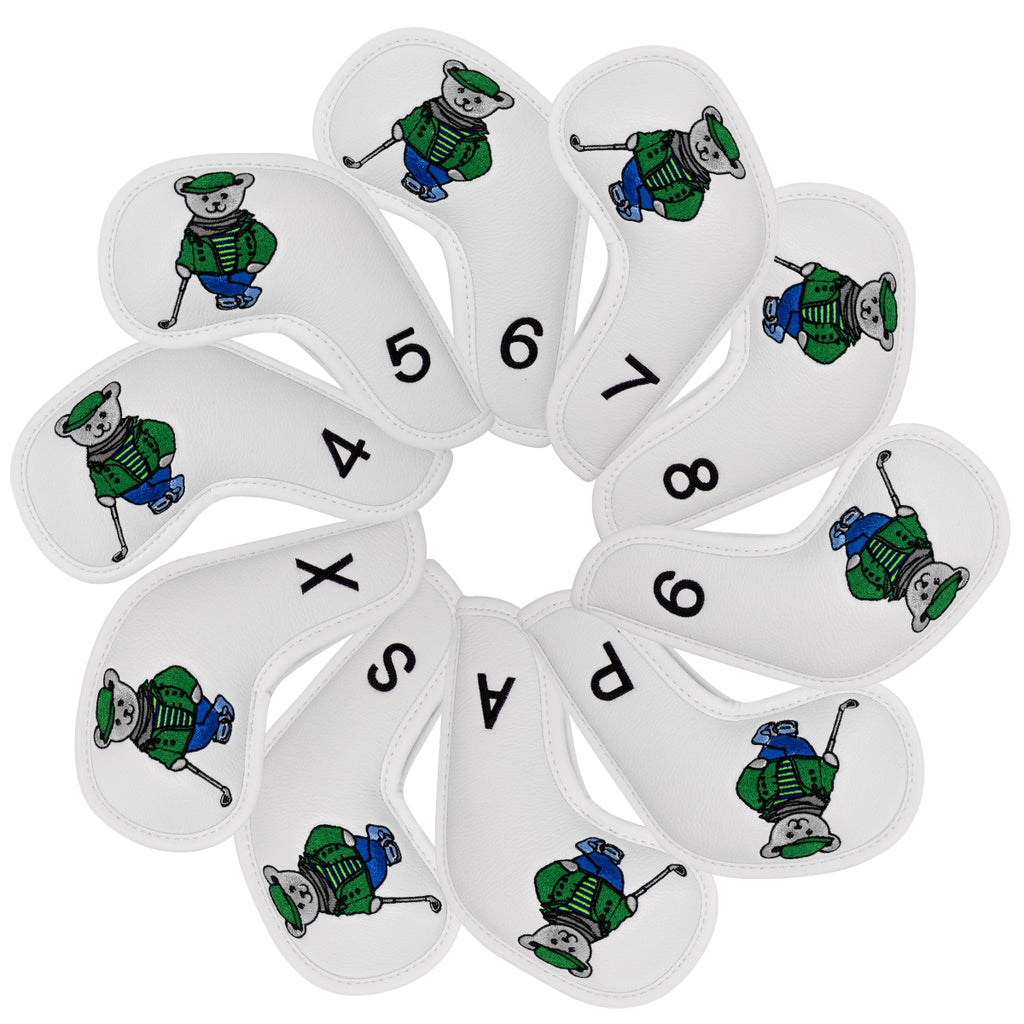 Golf Club Iron Head Covers Cartoon Bear Collection  Set of 10  Fits Most Clubs