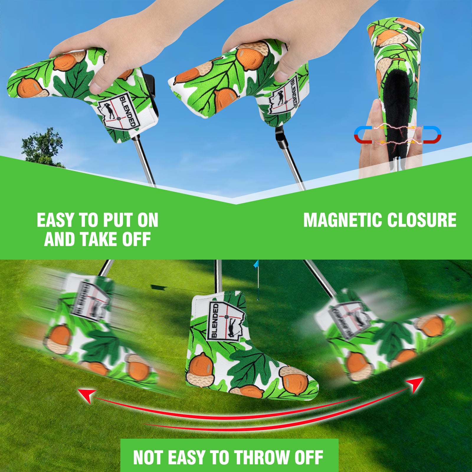 Pinecone Embroidery Pattern custom blade putter cover