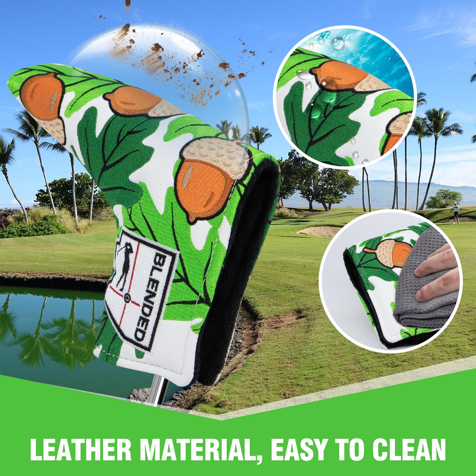 Pinecone Embroidery Pattern custom blade putter cover