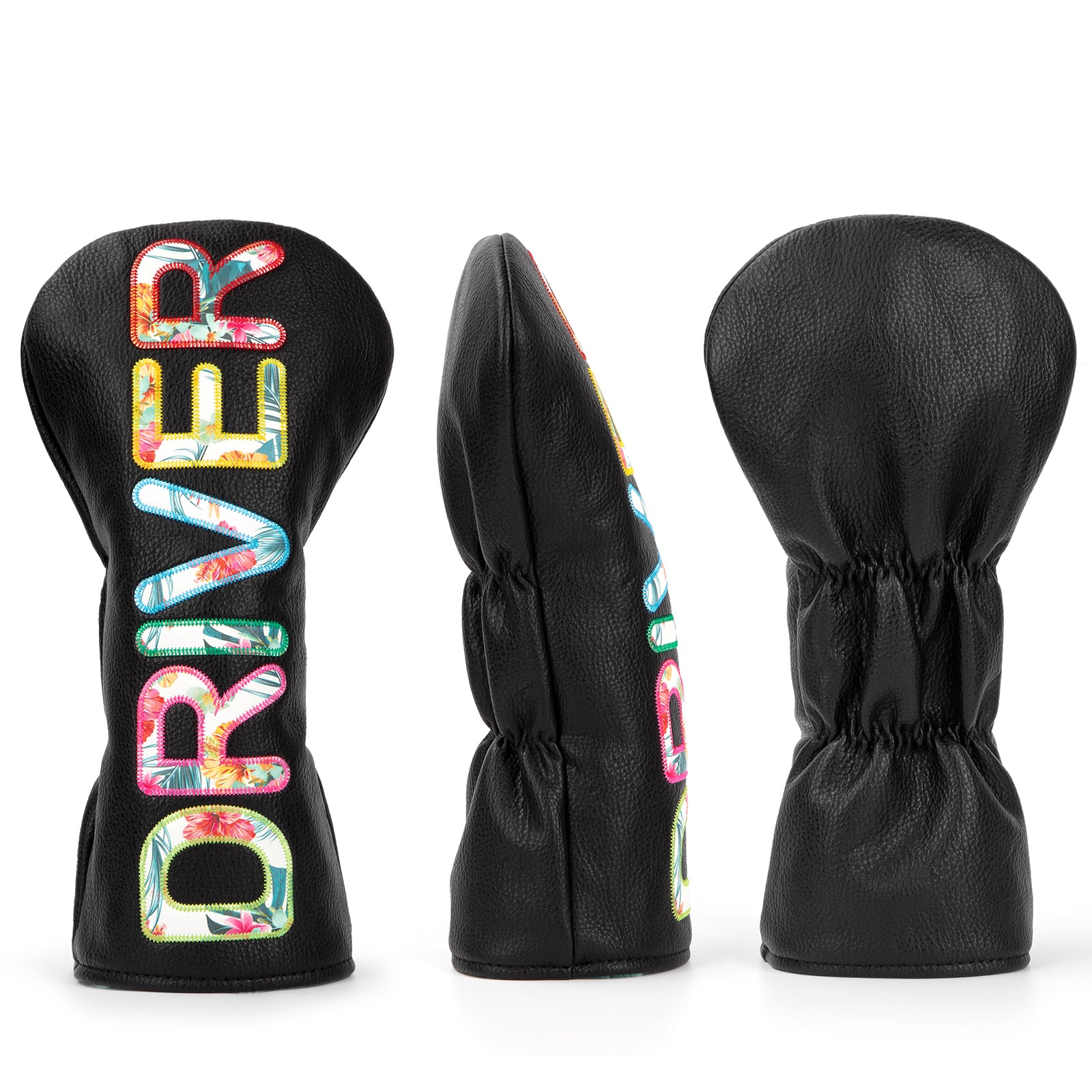 Letter Embroidery Golf Club Head Covers Premium Leather Driver