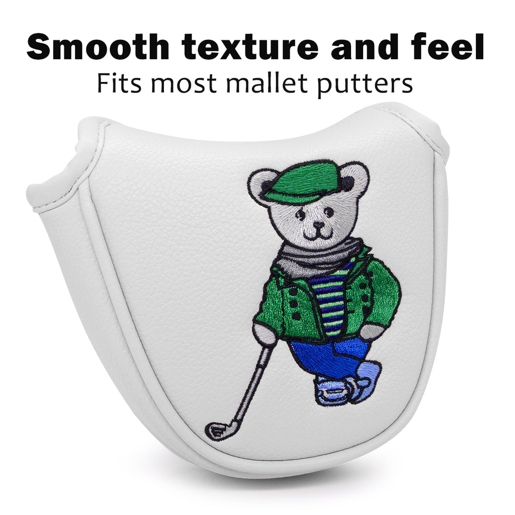 Cartoon Bear Golf Blade Cover Putter Headcover Synthetic Leather Club Protection Equipment