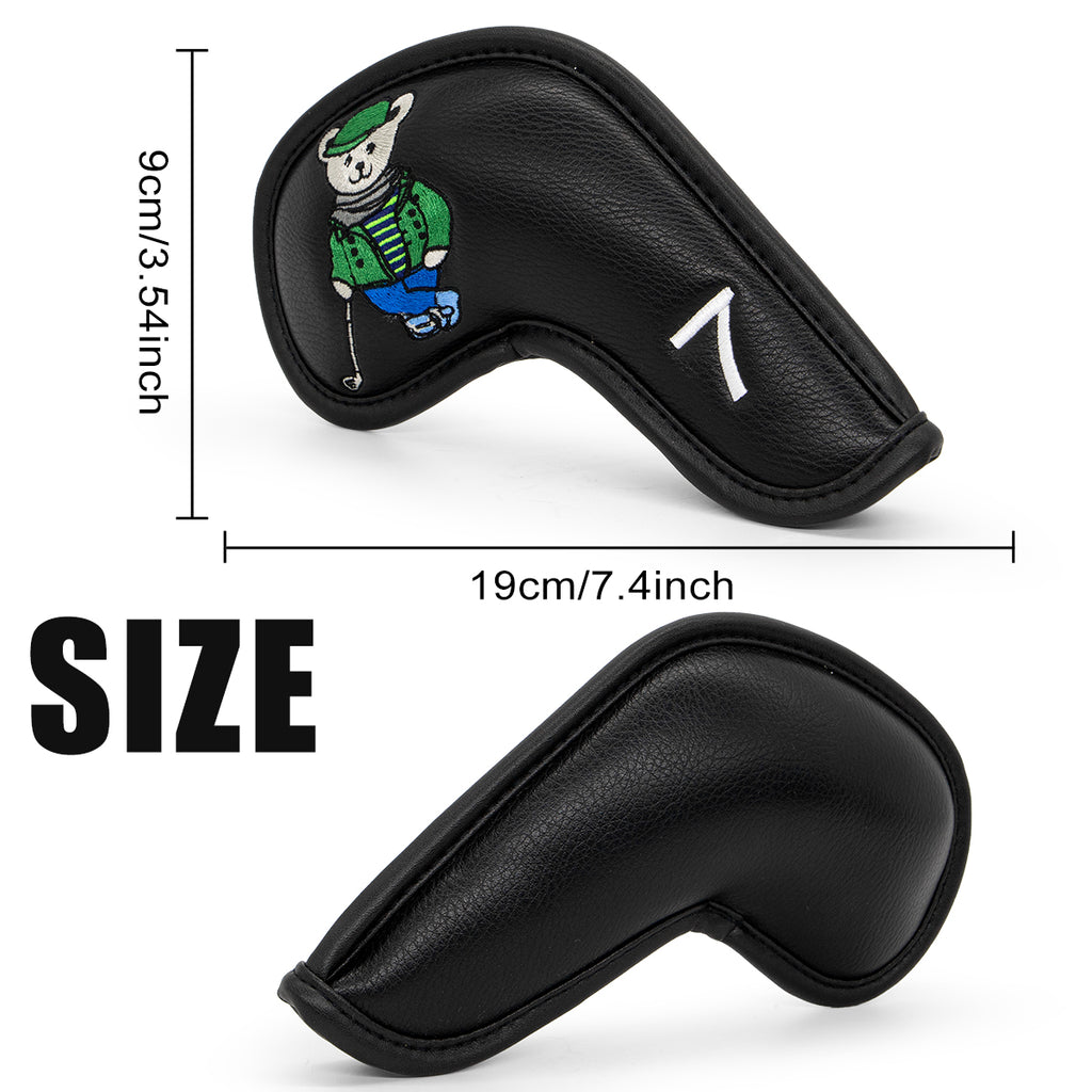 Golf Club Iron Head Covers Cartoon Bear Collection  Set of 10  Fits Most Clubs