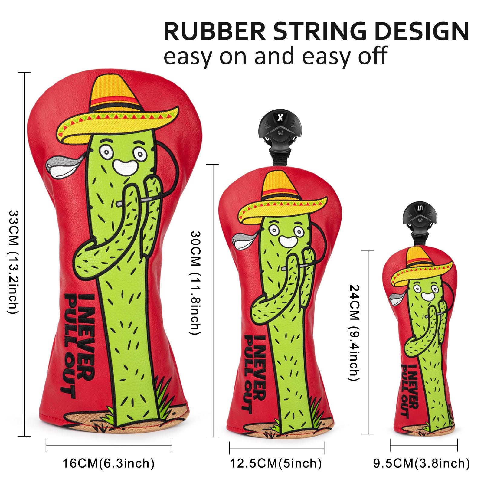 Cartoon Cactus Embroidery Funky Golf Head Covers