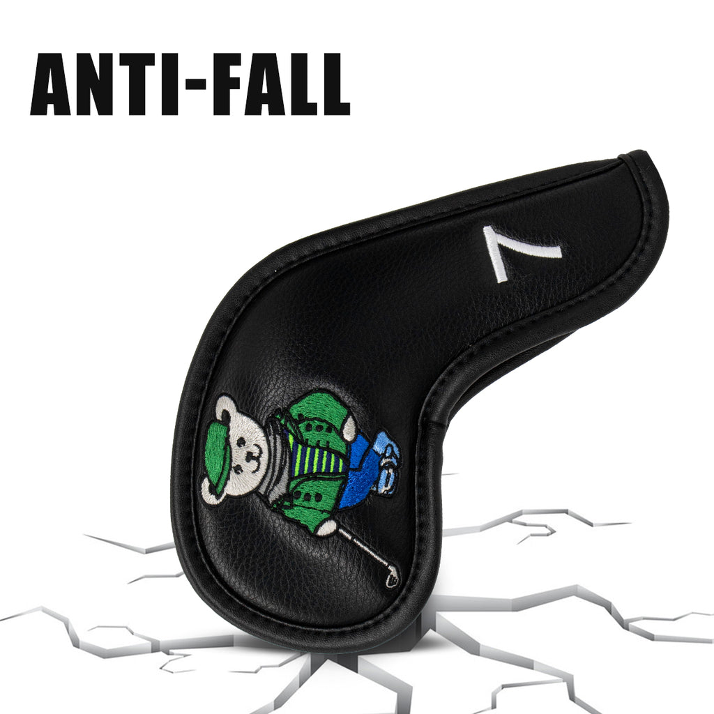 Golf Club Iron Head Covers Cartoon Bear Collection  Set of 10  Fits Most Clubs