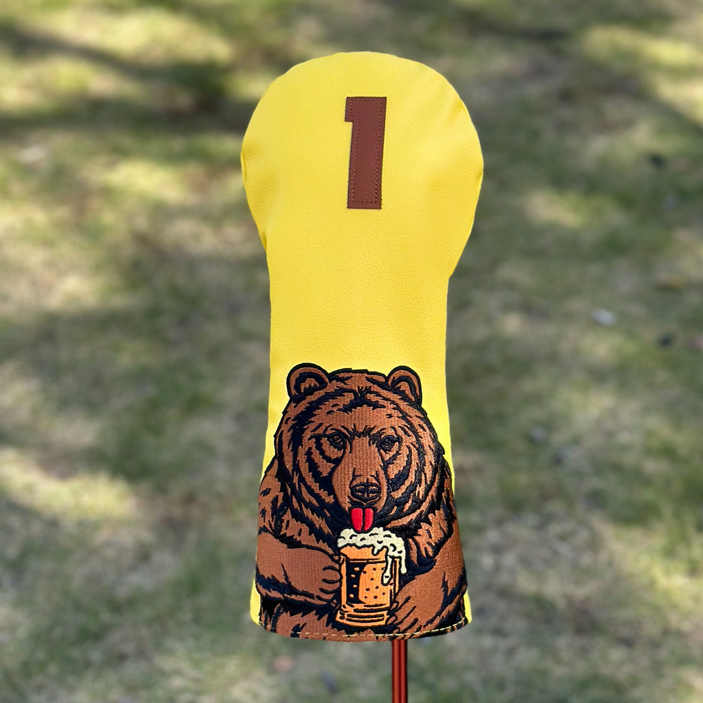Animal Golf Club Covers Cartoon Brown Bear Embroidery