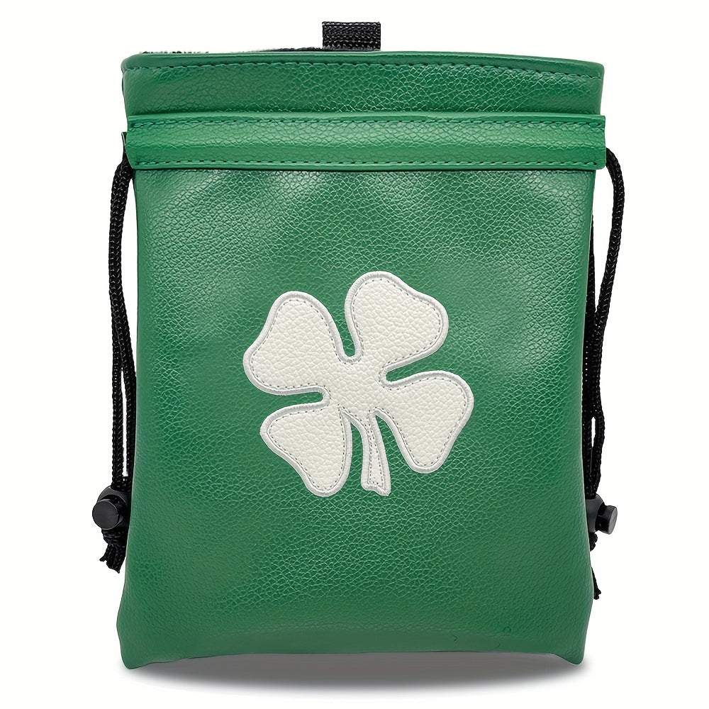 Golf Valuables Pouch,Golf Bag Pouch with Drawstrings Leather Tee Pouchs Bag